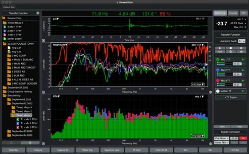 Esta imagen muestra una pantalla de software de audio con gráficos y herramientas de edición.