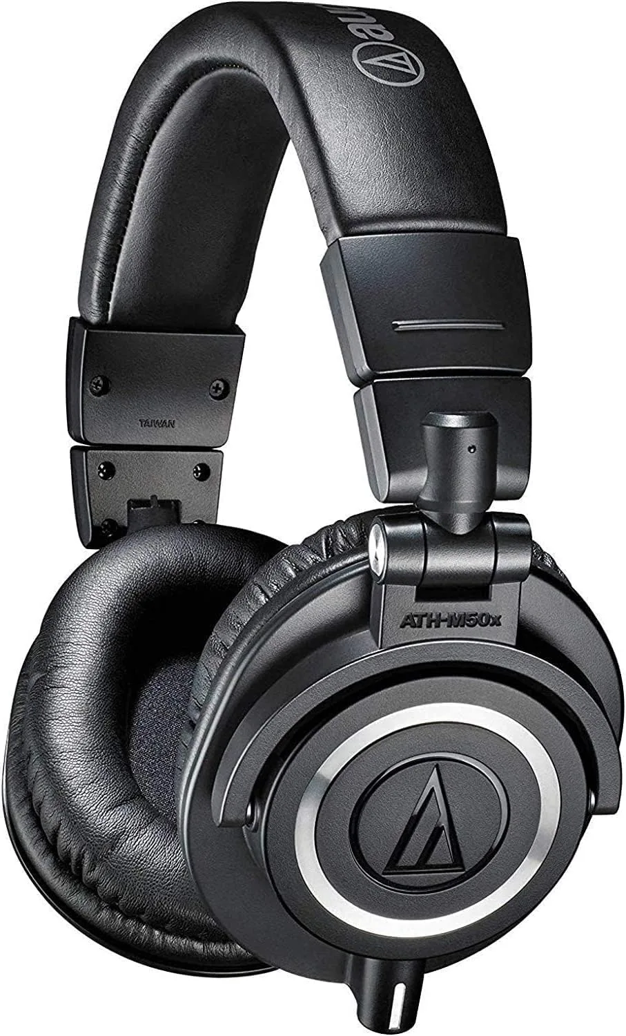 Esta imagen muestra un par de auriculares de audio de la marca Audio-Technica.
